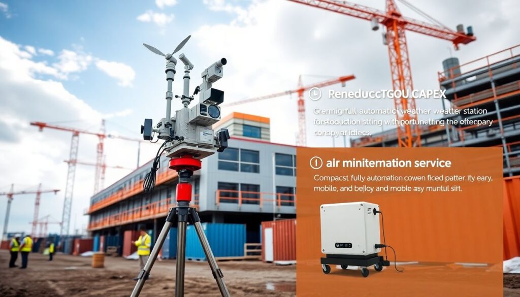 Контроль погодных условий на стройплощадке - иллюстрация