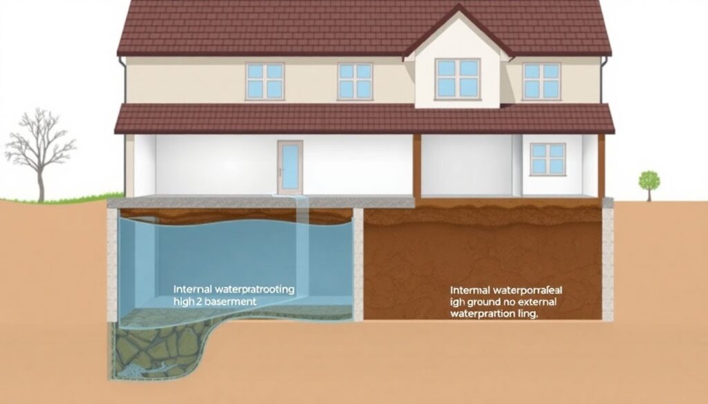 Защита от влаги в подвале и цоколе - иллюстрация
